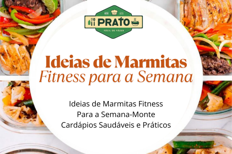 Várias marmitas fitness organizadas com arroz integral, frango grelhado, legumes coloridos e saladas frescas em potes de vidro.
